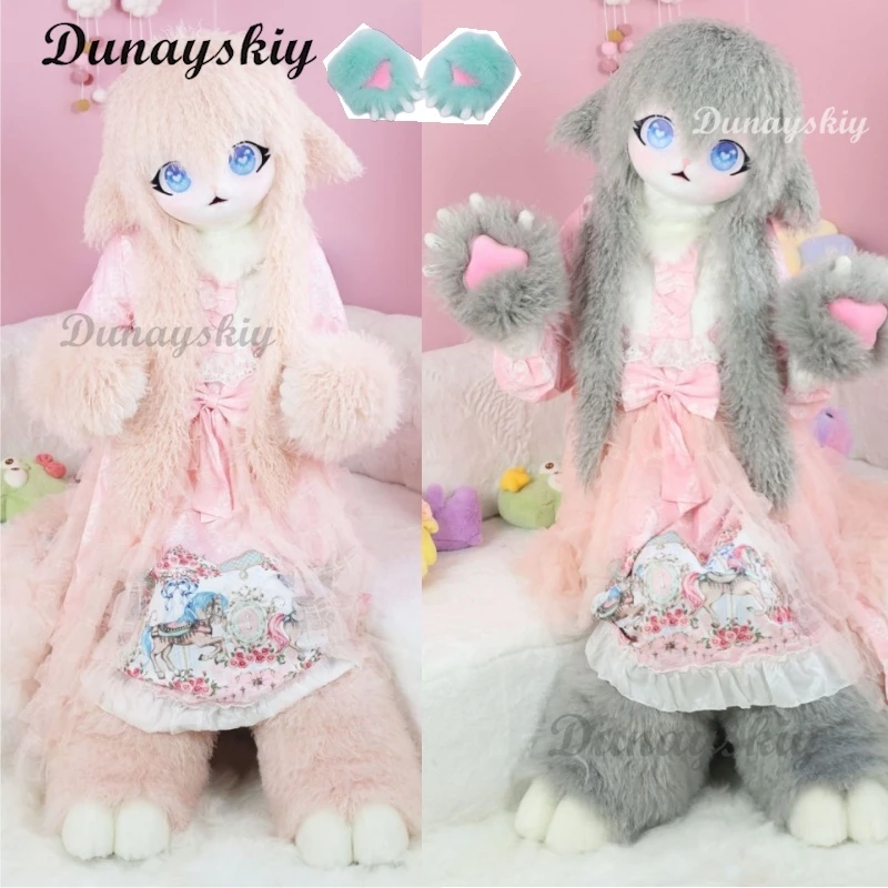 

Animal Sheep Fursuit Cosplay Furry Costume Head Base Comiket Furry Kig Kigurumi Rabbit Doll Beast Mask Cosplay Costume Kid Gift