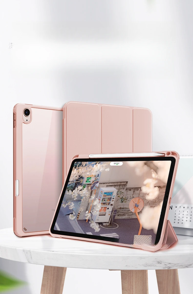 Weiche Acryl-Schutzhülle mit Stifthalter für iPad Air 6 10,9 10. Generation Dreifach Faltbar – Detail 1