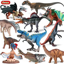 Oenux Realistic PVC Dinosaur Action Figures Tyrannosaurus Stegosaurus Spinosaurus Model Magic Dragon Figurines Kids Gift Toy