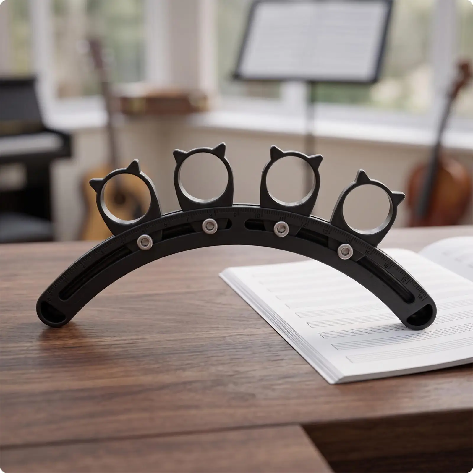 3xFinger with Adjustable Rings | Curved Ergonomic Shape Resin Construction, Finger Stretcher, for Guitar Practice Mens L Finger