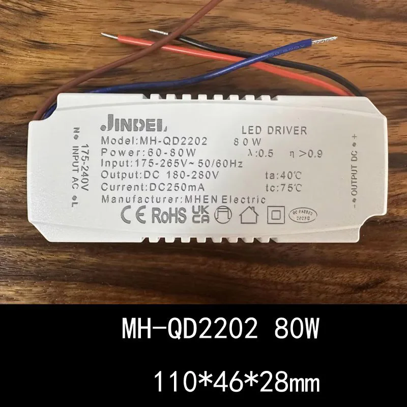 MHEN JINDEL Controlador LED 2-5W 4-7W 8-12W 13-18W 19-24W 25-36W 25-42W 30-54W 45-60W controlador de corriente constante LED, 55-80W, 100W, 81-120W