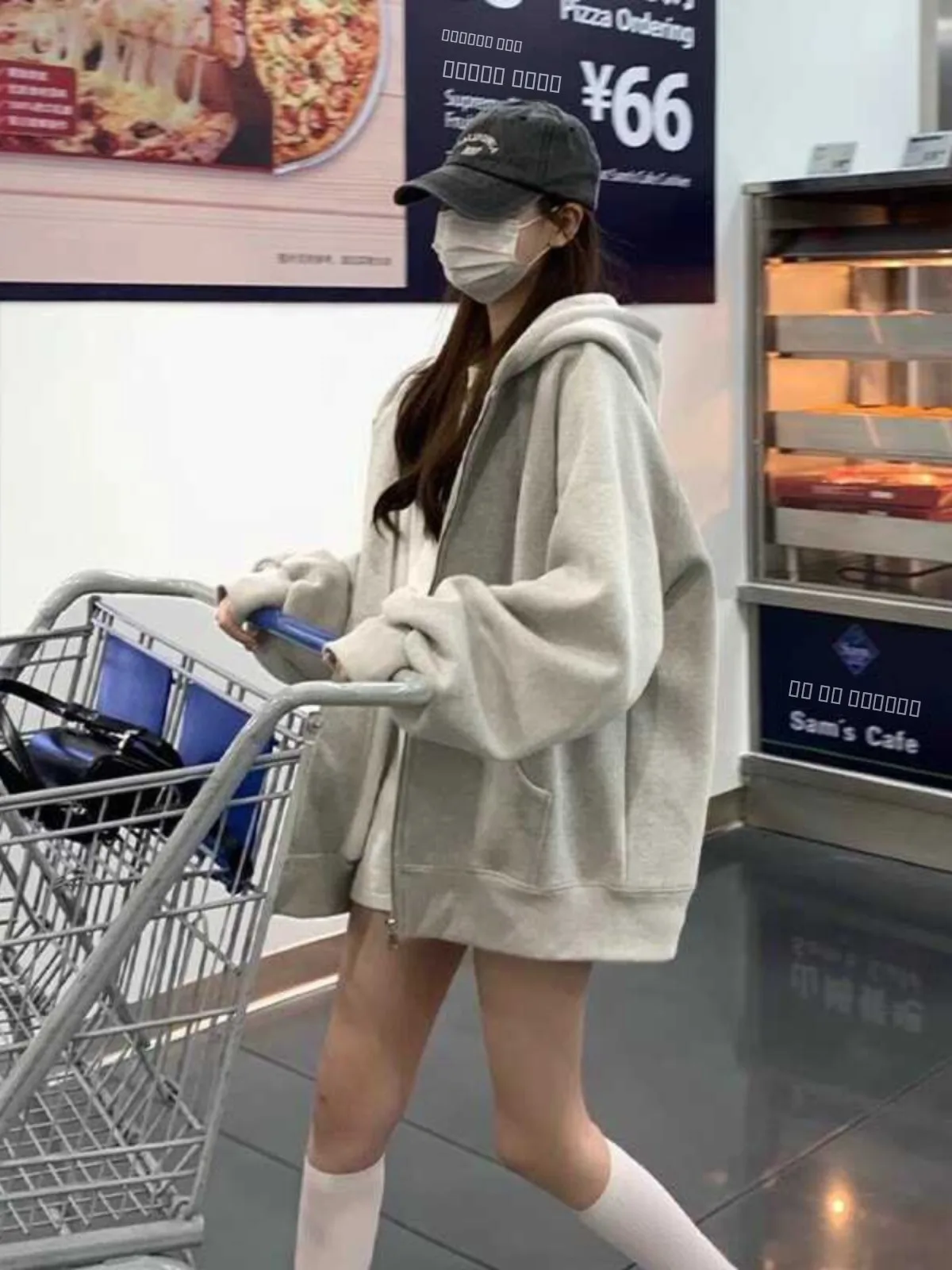 

Корейская женская толстовка-кардиган на молнии свободного кроя с длинными рукавами, черная, осенне-зимняя, новинка