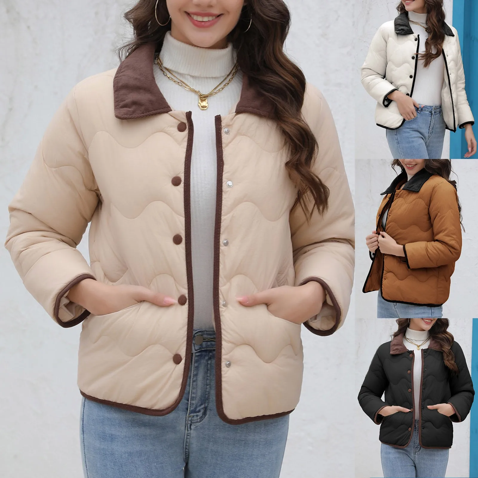 Veste matelassurera légère pour femme, manteau coupe-vent élégant, simple poitrine, vêtements de nuit pour documents, combinaison Anorak, mode d'hiver, nouveau