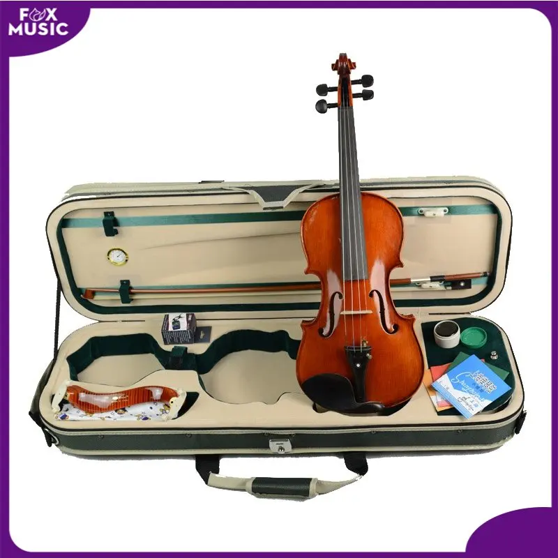 

FOX Handmade Solidwood 4/4 Full Size Maple Flamed Solid Violin Fiddle Orchestra Player W/Case Bow Strings SET FREE SHIPPING