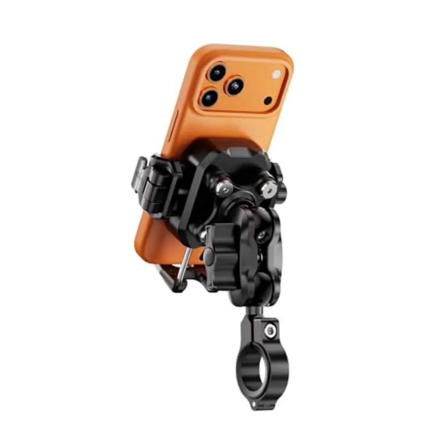 

Motorcycle Phone Mount with Vibration Dampener [Anti-Theft] [Camera Friendly] Bike Phone Holder Handlebar Cradle for Bicycle Sc