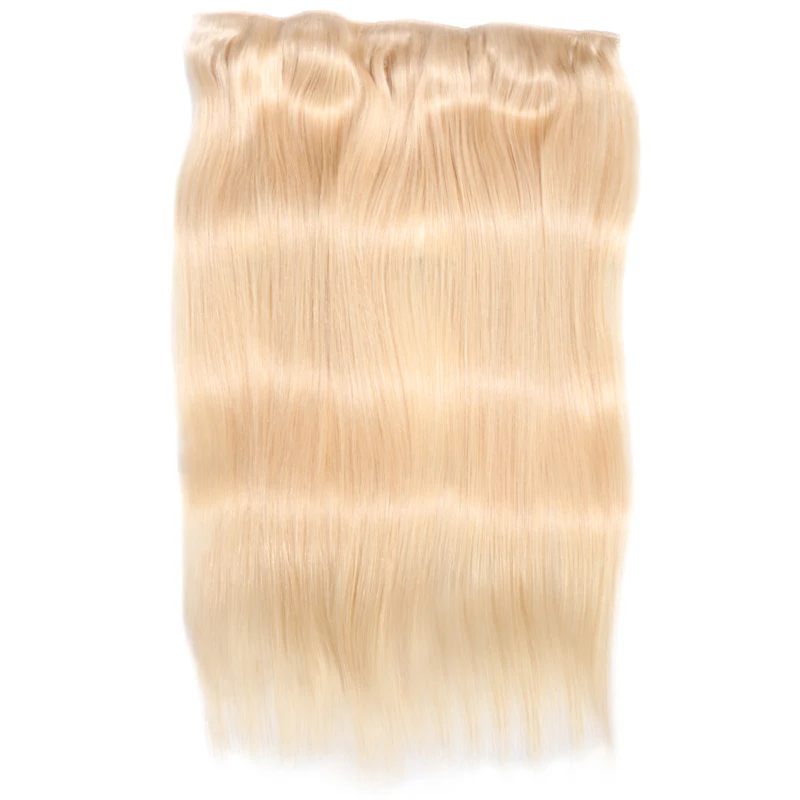 Extensión de cabello humano liso de una pieza, 10 pulgadas con 5 Clips, cabello humano brasileño Remy, extensiones de cabello Natural