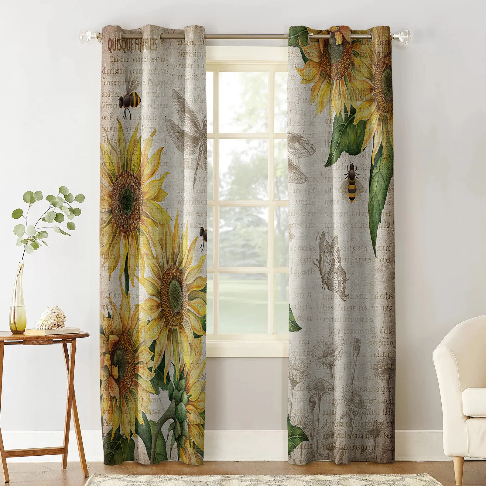 Blue Tie Dye Window Treatment Living Room Curtain Kids Bedroom Decorative Kitchen Curtains Drapes