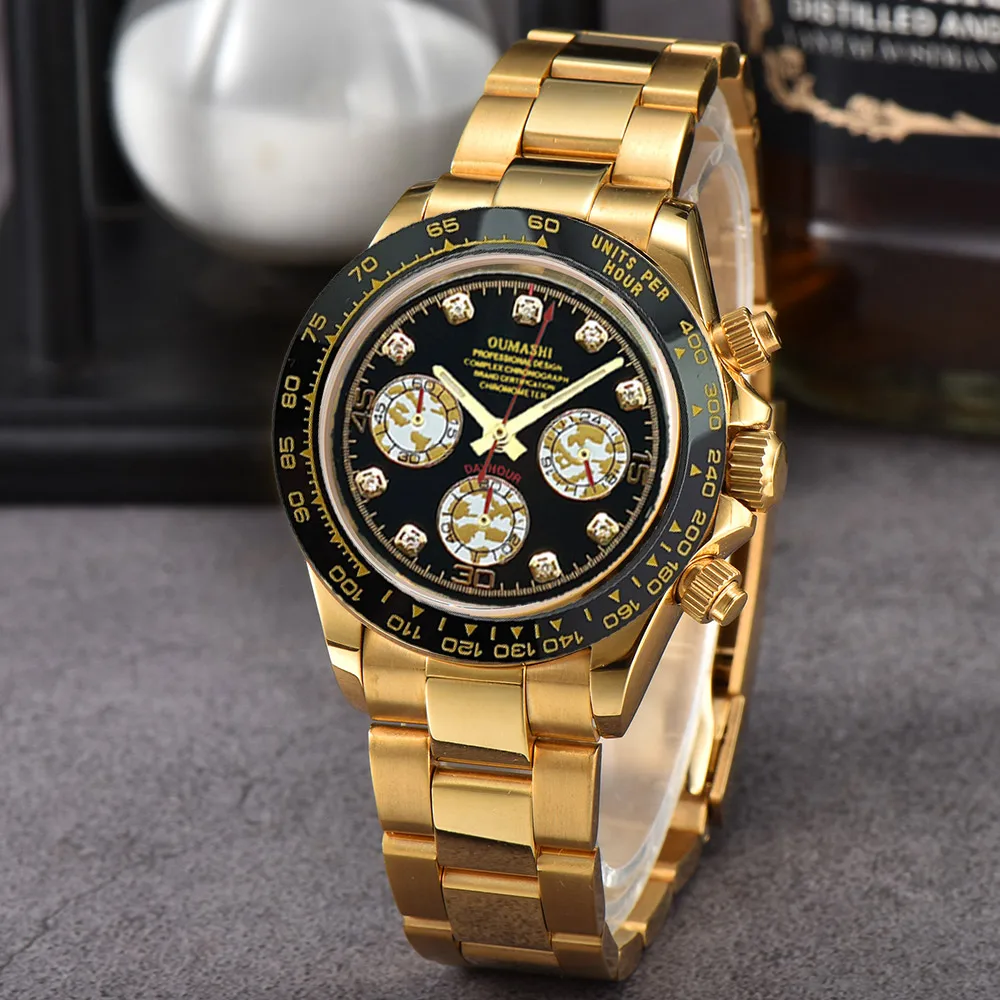 ساعات VK63 39.3 مللي متر ساعة فاخرة للرجال كرونوغراف GEMS ساعة رجالية ساعة عمل رجالية VK63 كرونوغراف رجالي مقاوم للماء 10ATM