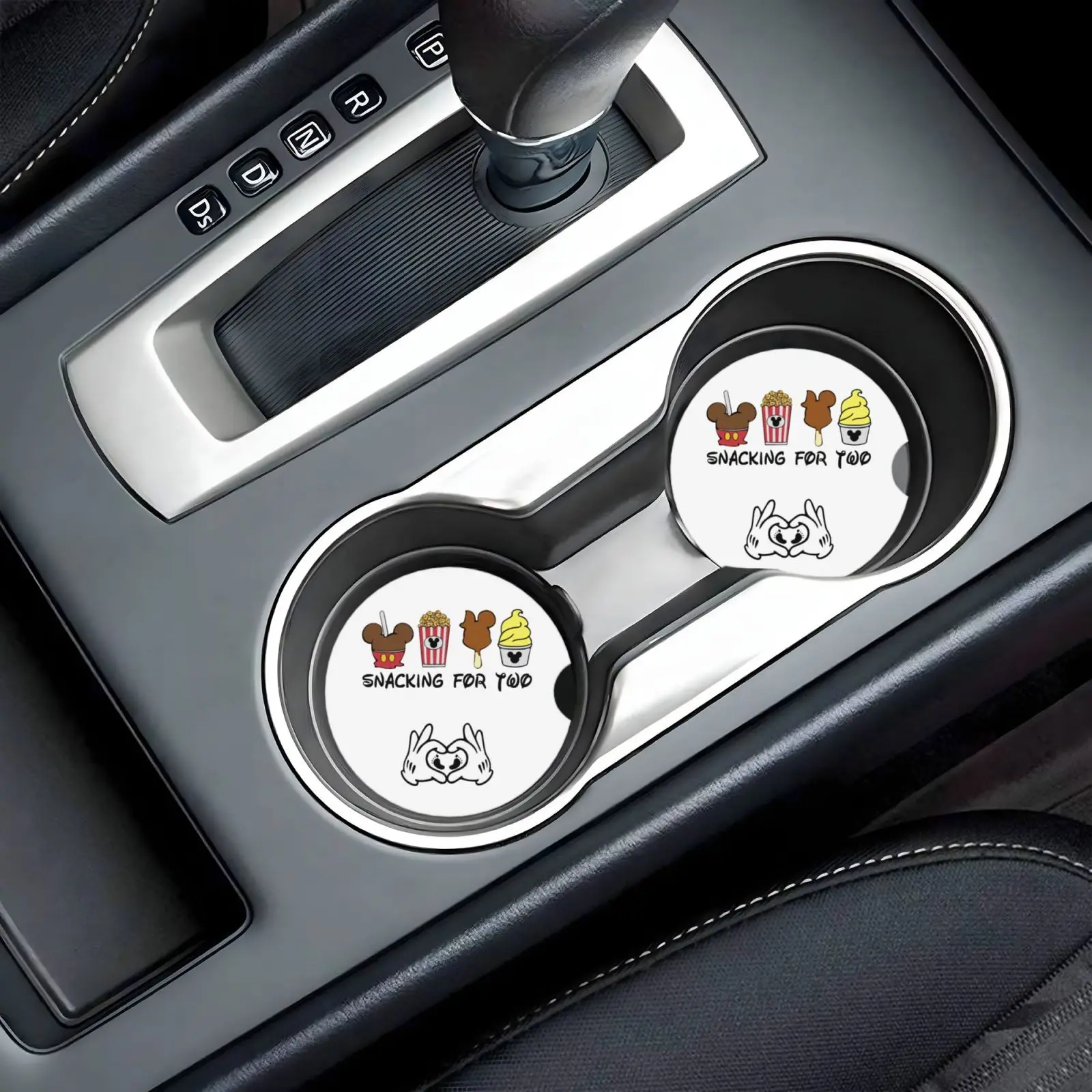 Snacking For Two Print Ceramic Coasters car Coaster 2.56 in Water Cup Coaster, Center Console Environmentally Friendly Coaster