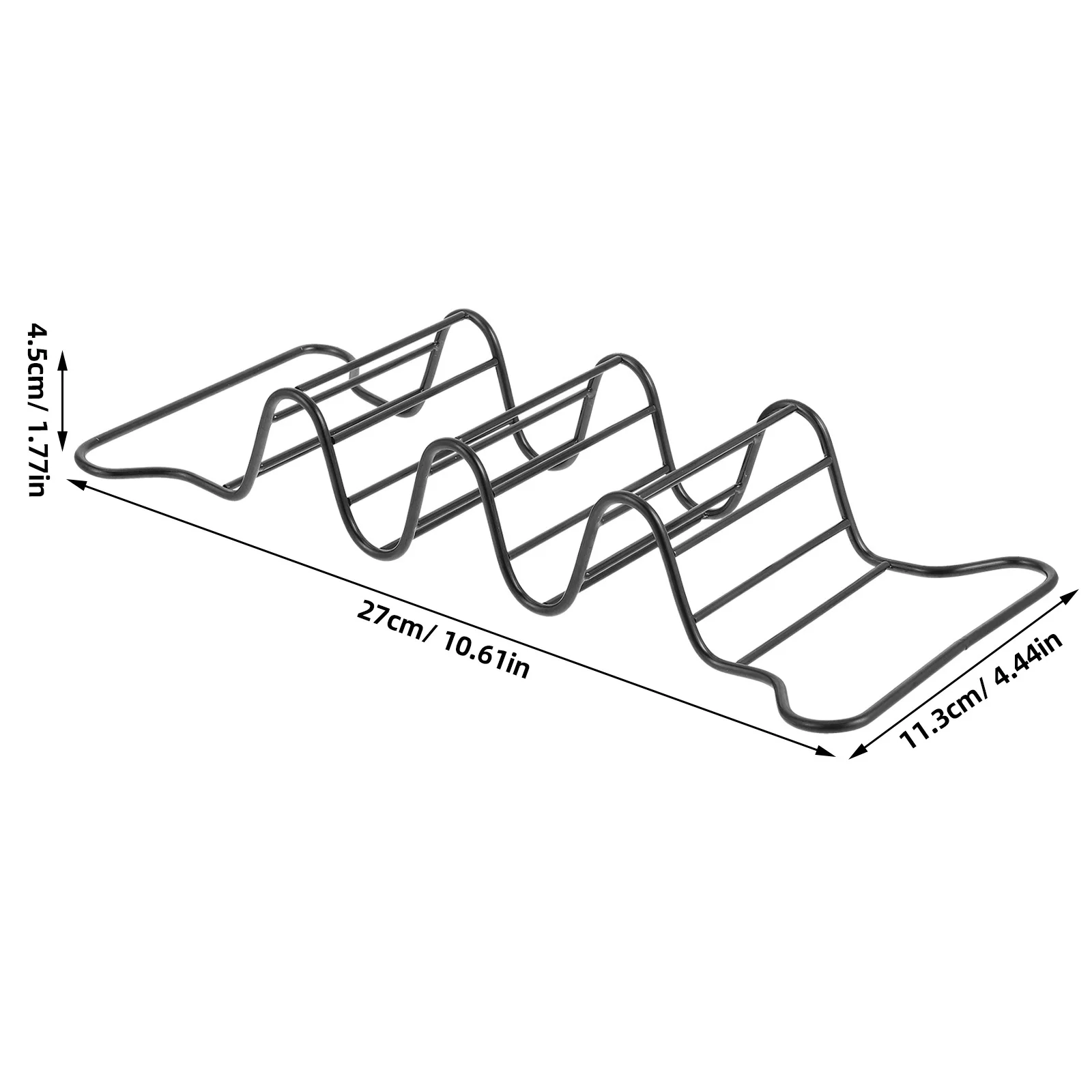 Stainless Steel Taco Holder Multi-Shell Compartments Taco Rack Oven Grill Baking Serving Tray Holder for Hard
