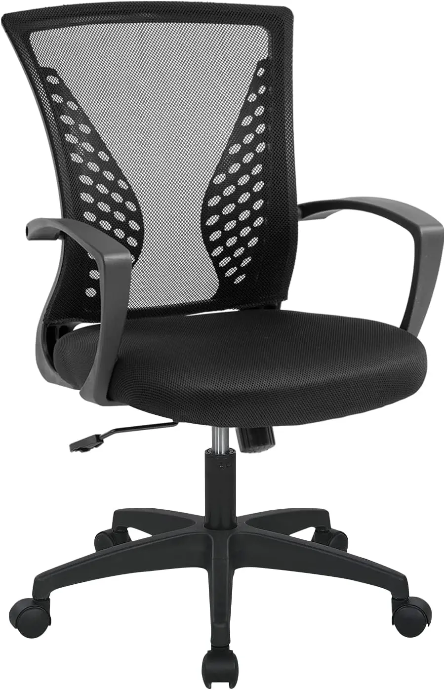 

Office Computer Mesh Chair Ergonomic Mid Ba Swivel Rolling Desk Chair With Armrest Height Adjustable Lumbar Support X ,Black