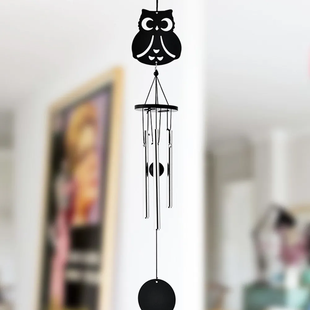 2Pcs Wind Chime Metal Owl Decorative Pendant Relaxing Sound for Home Garden Balcony Patio Hanging Wind Bell Gift