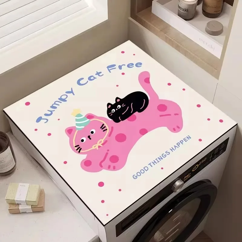 VIKAMA Cartoon Animal Drying Mat, Multi-scene for Washing Machine & Sink Top, Non-slip & Water Absorbent, Home Decoration