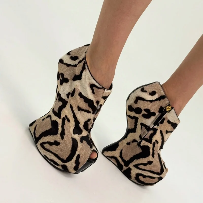 Bottes à talons ajourés et bout ouvert, multicolores, sexy, à bout pointu, avec fermeture éclair, tailles 35-48, personnalisables, nouvelles arrivées, chaussures modernes pour femmes