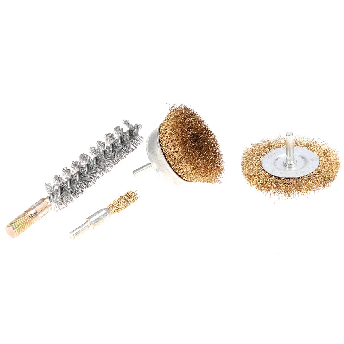 4Pcs Wire Wheel Brush Abrasive Polishing Wheels Set Rotary Tool Accessory for Burr Rust Oxide Removal Wire Brush Set
