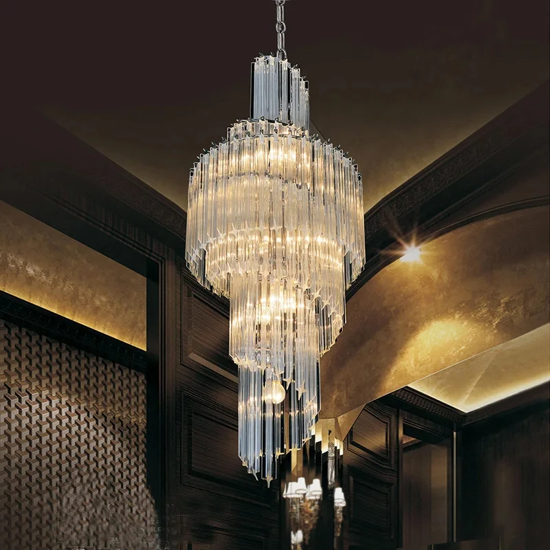 Imagem -02 - Crystal Chandelier Chrome Gold Teto Pendent Lamp Modern Home Decorações Sala de Estar Lobby Hotel Lobby Droplight