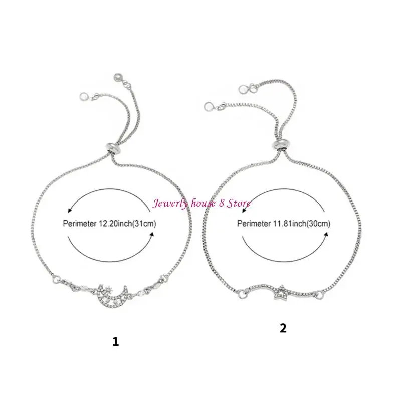 سوار نسائي بدلاية على شكل نجمة مقاوم للماء مع سلسلة زركون مطلية بالذهب عيار 18 قيراط خامات نحاسية قوية ملابس أنيقة #6