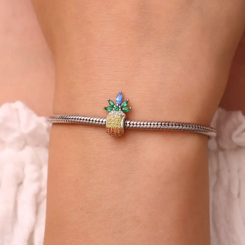 جديد 925 فضة دلايات المزجج محارة بلاتا دي لي دلاية مجوهرات الخرز الأصلي النساء سوار DIY بها بنفسك مجوهرات Hot البيع هدية #2