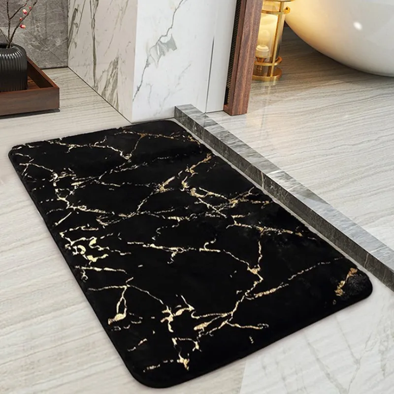 Black Non-slip Bathmat 40x60cm 50x80cm 60x90cm 80x120cm Oversized Luxury Fluffy Thick Shaggy Rug Carpet коврик для ванной 바닥 깔개