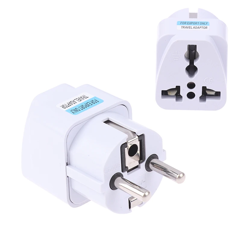 Adaptador de enchufe eléctrico multifunción Universal AU UK US a EU tipo E/F Francia España, enchufe de viaje, toma de CA, adaptador de enchufe KR