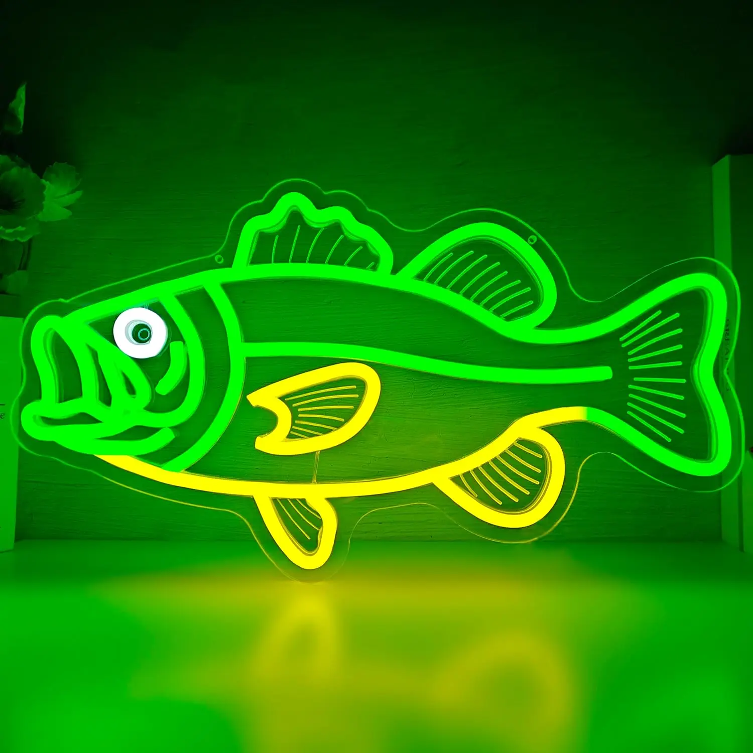 

Fish Neon Sign USB Powered Fishing LED Neon Light for for Pet Shop Bar Party Gaming Room Bedroom Decoration Gift Art Wall Light