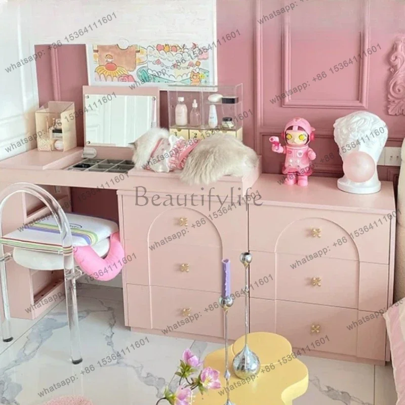 FG Modern Girl Dressing Table Comfortable Beauty Cosmetics Storage Desk Vanity Table Makeup Organizer Penteadeira Trendy Furnitu