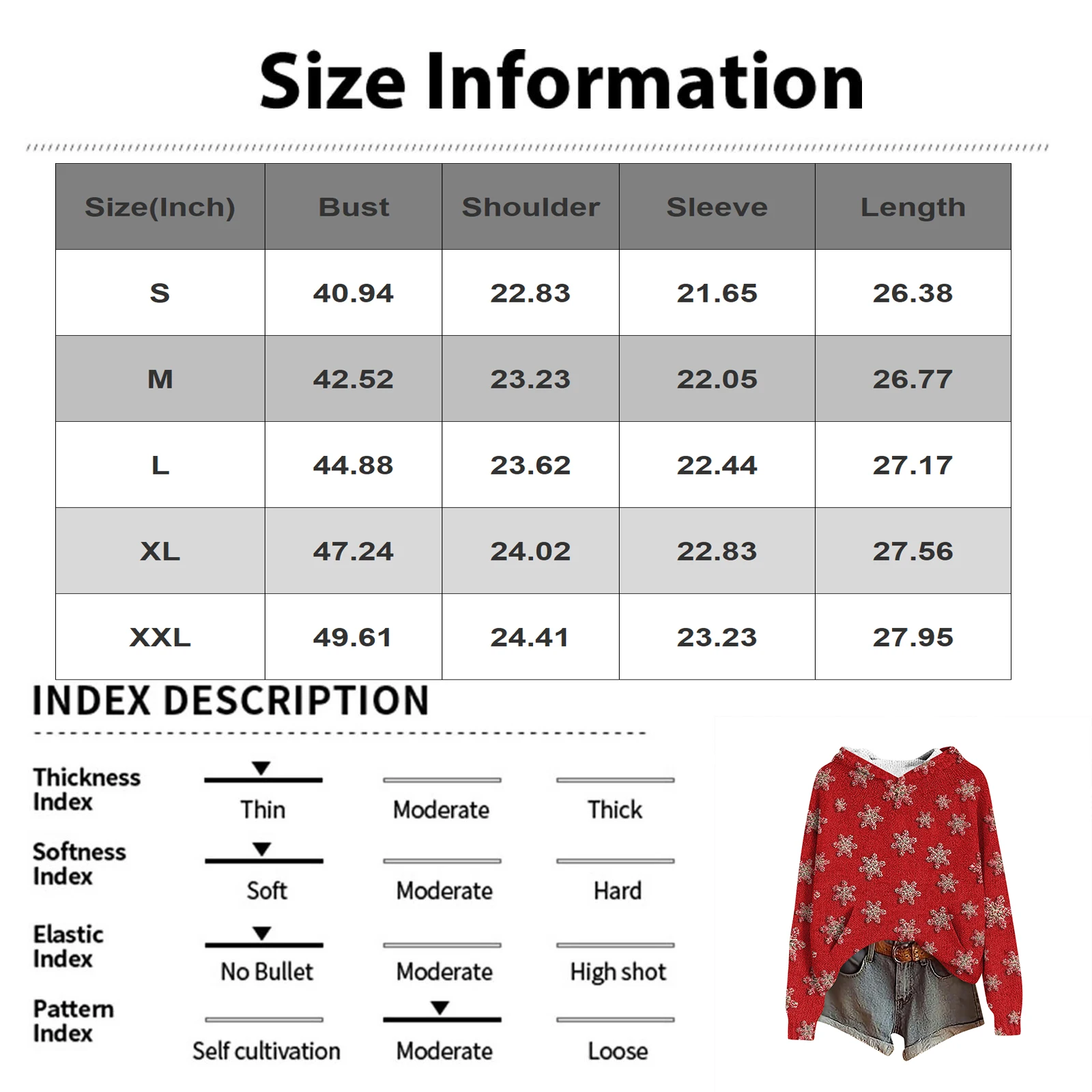 Winterkerstboompatroon Dames Modieus Casual trui met lange mouwen en capuchon met print Comfortabele warme gebreide top