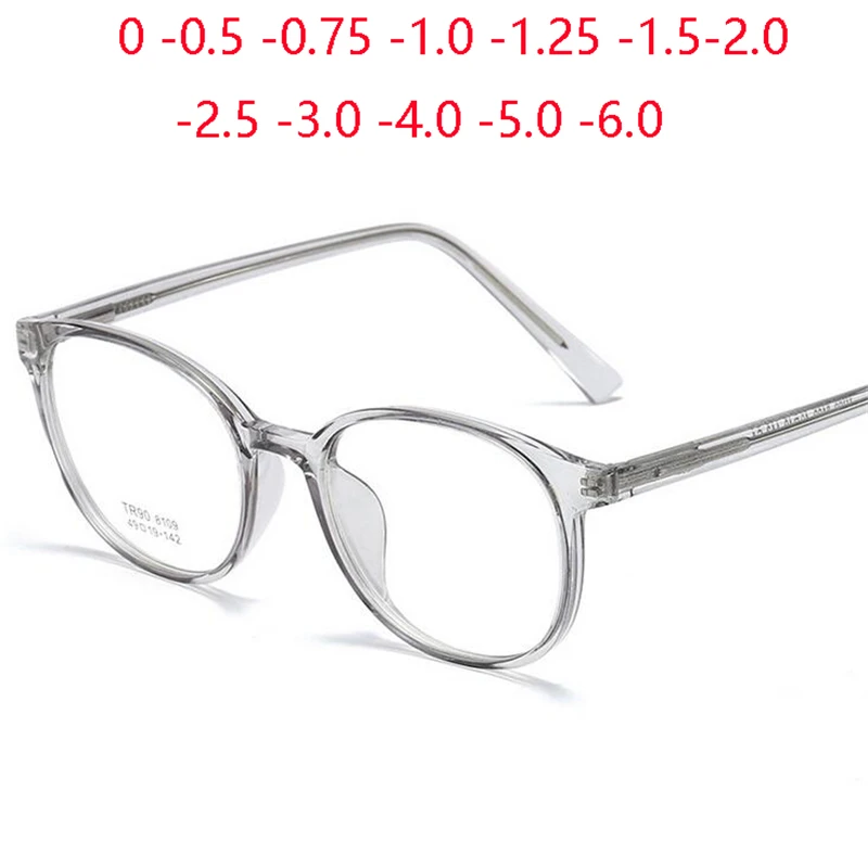 

Classic Oval Student Women Nearsighted Glasses Finished Ultralight TR90 Short-sight Eyewear Prescription 0 -0.5 -0.75 To -4.0