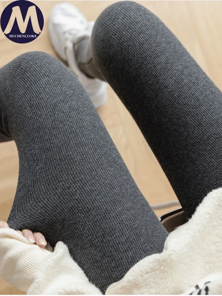 Leggings für Damen, 2024, Herbst und Winter, neue Lammwolle, hohe Taille, enge Hosen, modische Slim-Fit-Plüschverdickung, warme Leggings