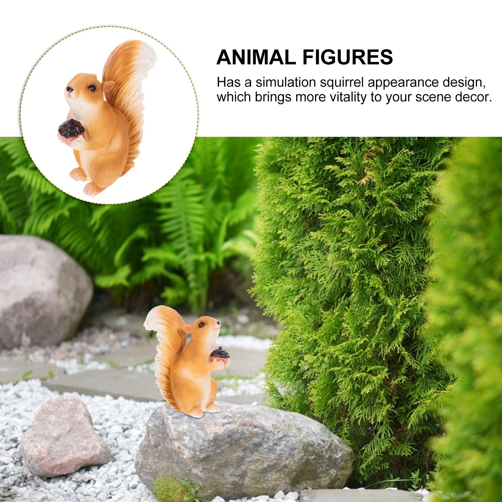 

1 Set Resin Simulation Squirrel Hanging Ornament Realistic Wildlife Animal Sculpture Desktop Decoration Educational Cognitive