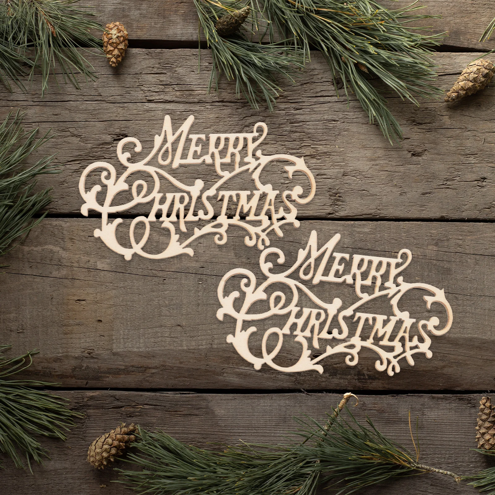 

20Pcs Wooden Cutouts Christmas Ornaments Unfinished Xmas Wood Slices DIY Painting Decoration Christmas Tree Hanging