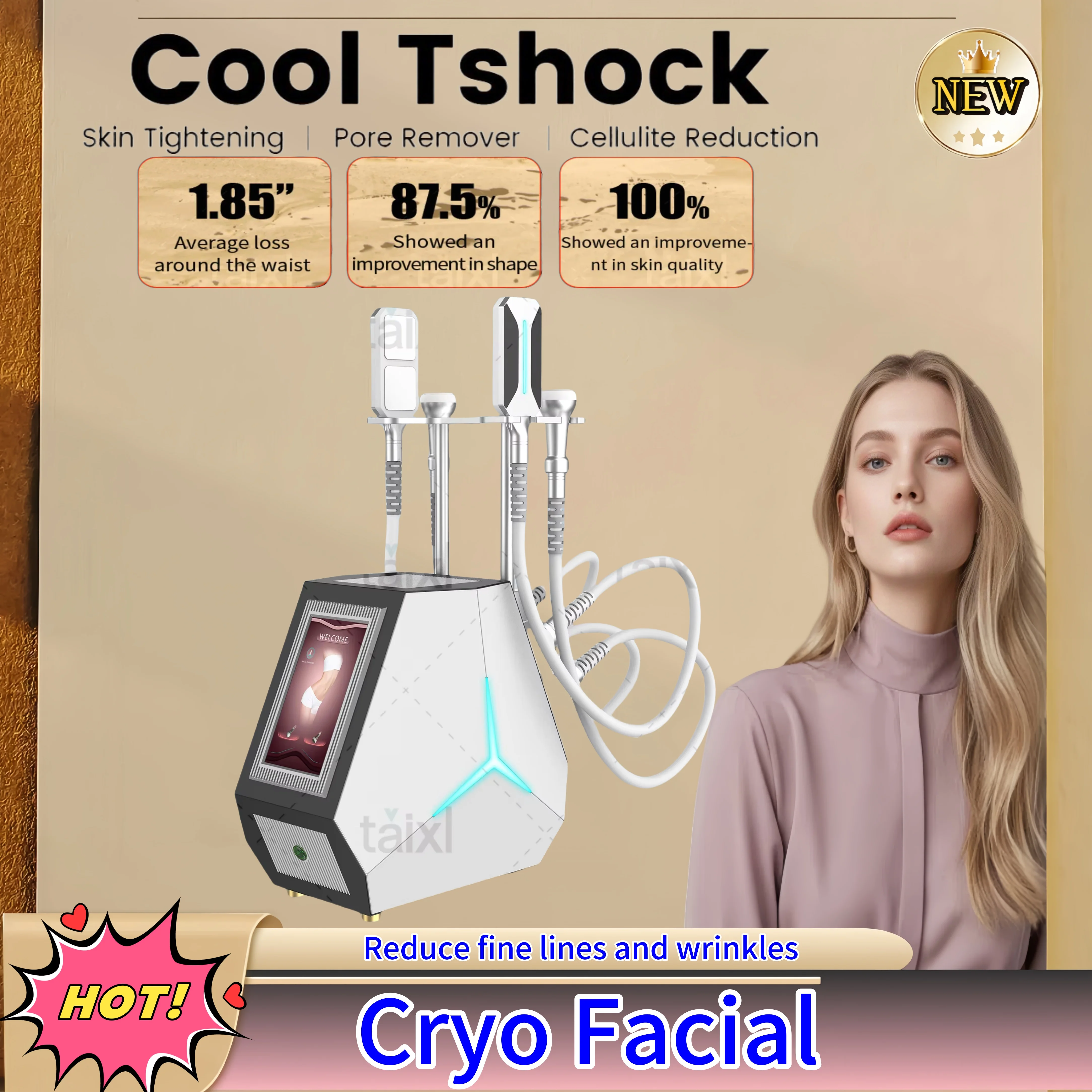 جهاز علاج الوجه الاحترافي لشد البرد والبارد لشد الجلد وشد الدهون وتقليل الجسم وتخسيس الكنتوري