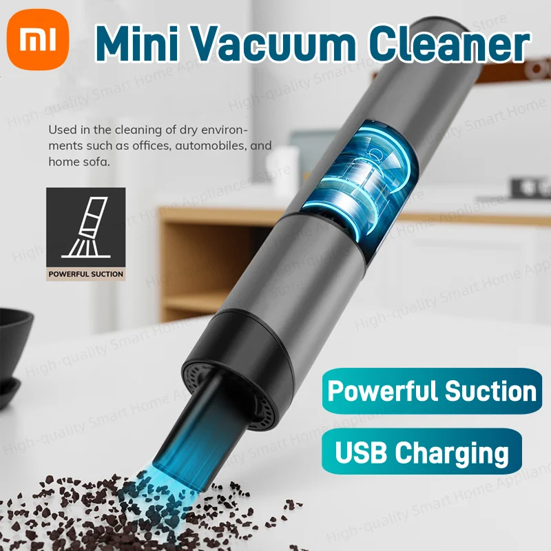 

Xiaomi Mini Portable Vacuum Cleaner Cordless Handheld Vacuum USB Charging 3 Suction Heads Easy To Clean For Desktop Keyboard Car