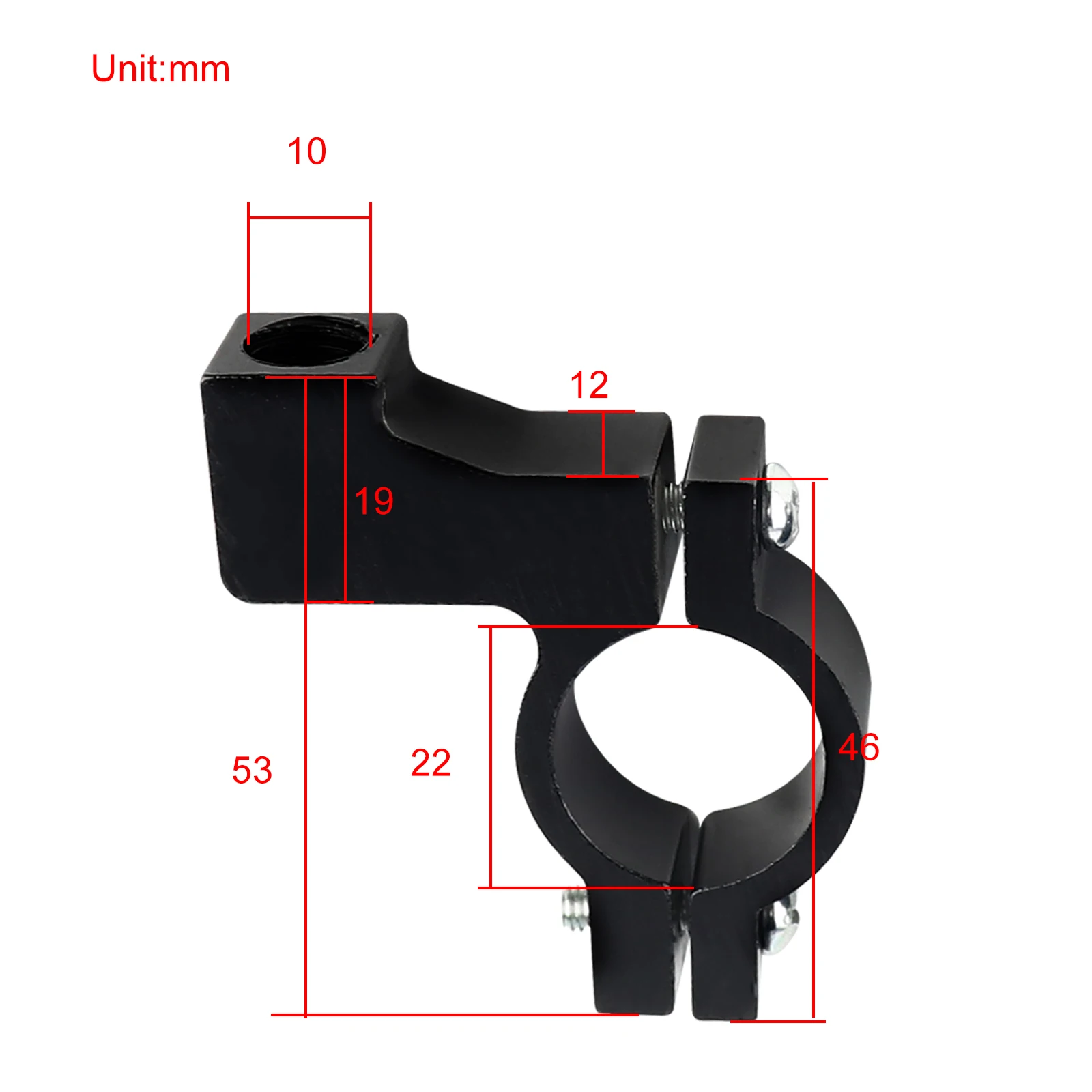 2 Pcs Universal Motorcycle Bike ATV Rear View Mirror Bracket Mount Adapter Holder Clamp Screw CNC Aluminum 22mm 7/8