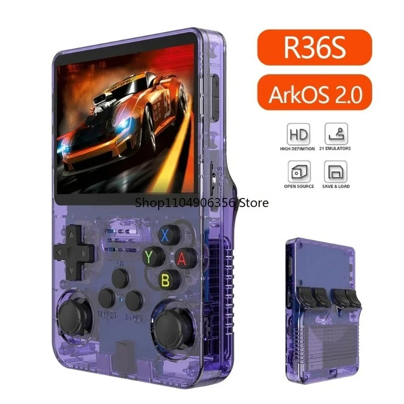 For Arkos R36S 2.0 3.5 inch retro handheld game console with open source Linux 64gb PSP N64 pocket video handheld game console