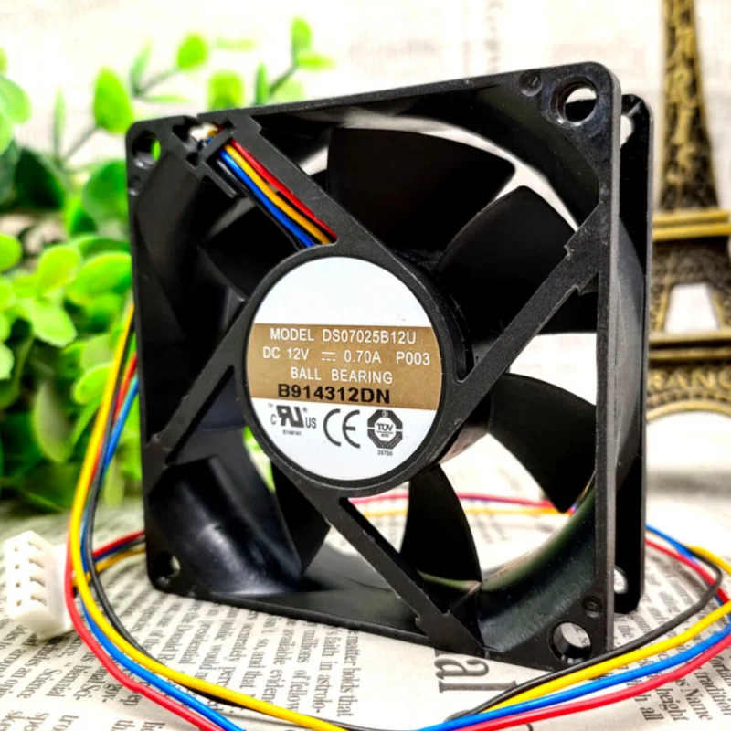 d 1PCS Industrial Chassis 4-Wire Fan For AVC DS07025B12U | DC12V 0.70A 70×70×25mm 7CM