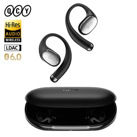 QCY Crossky R70 CT02 Open-Ear Wireless Earphones Bluetooth 6.0 Hi-Res LDAC EarHooks Headphones Wireless Charging Earbuds 52Hrs