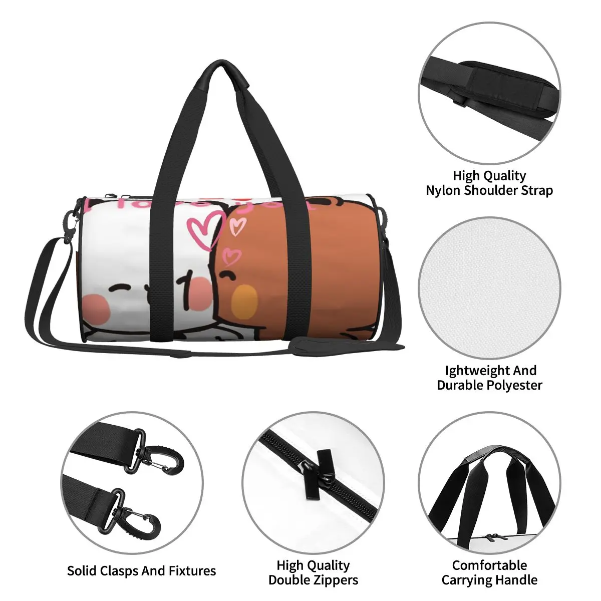 Bear And Panda Bubu Dudu Balloon Large Duffle Gym Bag Multi-Functional Duffle Travel Bags Handbags Fitness bag view 4