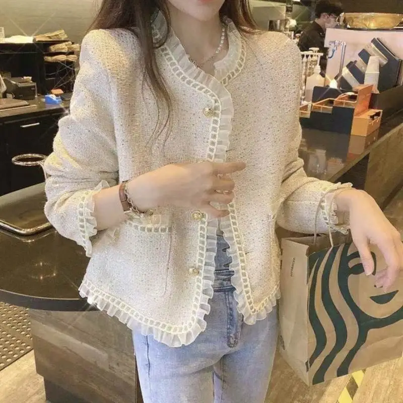 

Весенне-осеннее стеганое шерстяное женское пальто Jaet в стиле ретро, шикарное модное круглое пальто на пуговицах