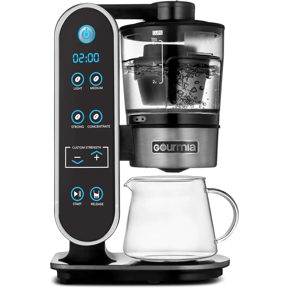 

Gourmia GCM7800 Brewdini Digital Cold Brew Coffee Maker - Vacuum Technology for 2 Minute Cold Brew - 4 Strength Options