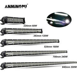 ANMINGPU-Slim LED Light Bar Combo, 240W, luz de trabalho de carro, fora da estrada para caminhão, 4X4, UAZ, ATV, UTV, jipe, Lada, BMW, 60W, 120W, 180W, 300W