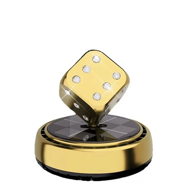 Car Interior Modern Solar Diamond Dice Aromatherapy High-Grade Rotating Ornaments for Seat & Center Console Made Durable Plastic