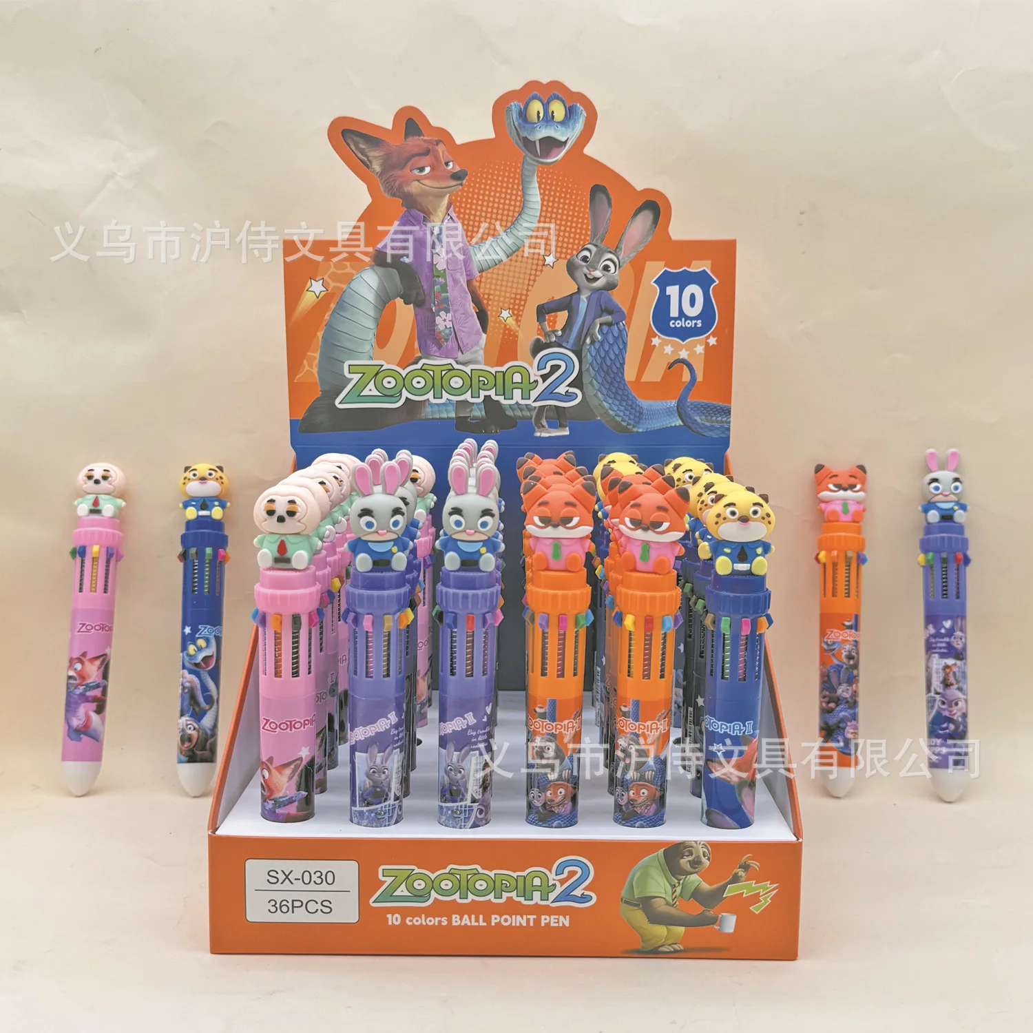 

6/36 Pcs New For Zootopia2 10-Color Ballpoint Pen Student Child Ball Pen Cartoon Supplies Stationery Gift Prize Christmas Gifts