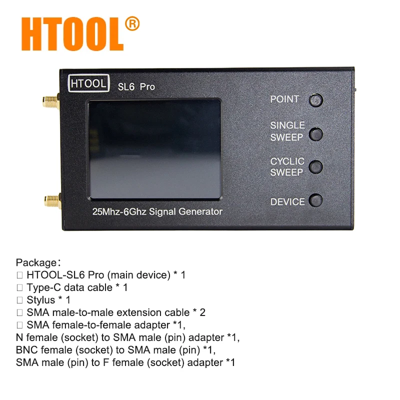 HTOOL SL6Pro Portable Dual-Channel RF Signal Generator | 9KHz-6.4GHz Ultra Low Phase Noise Test Source