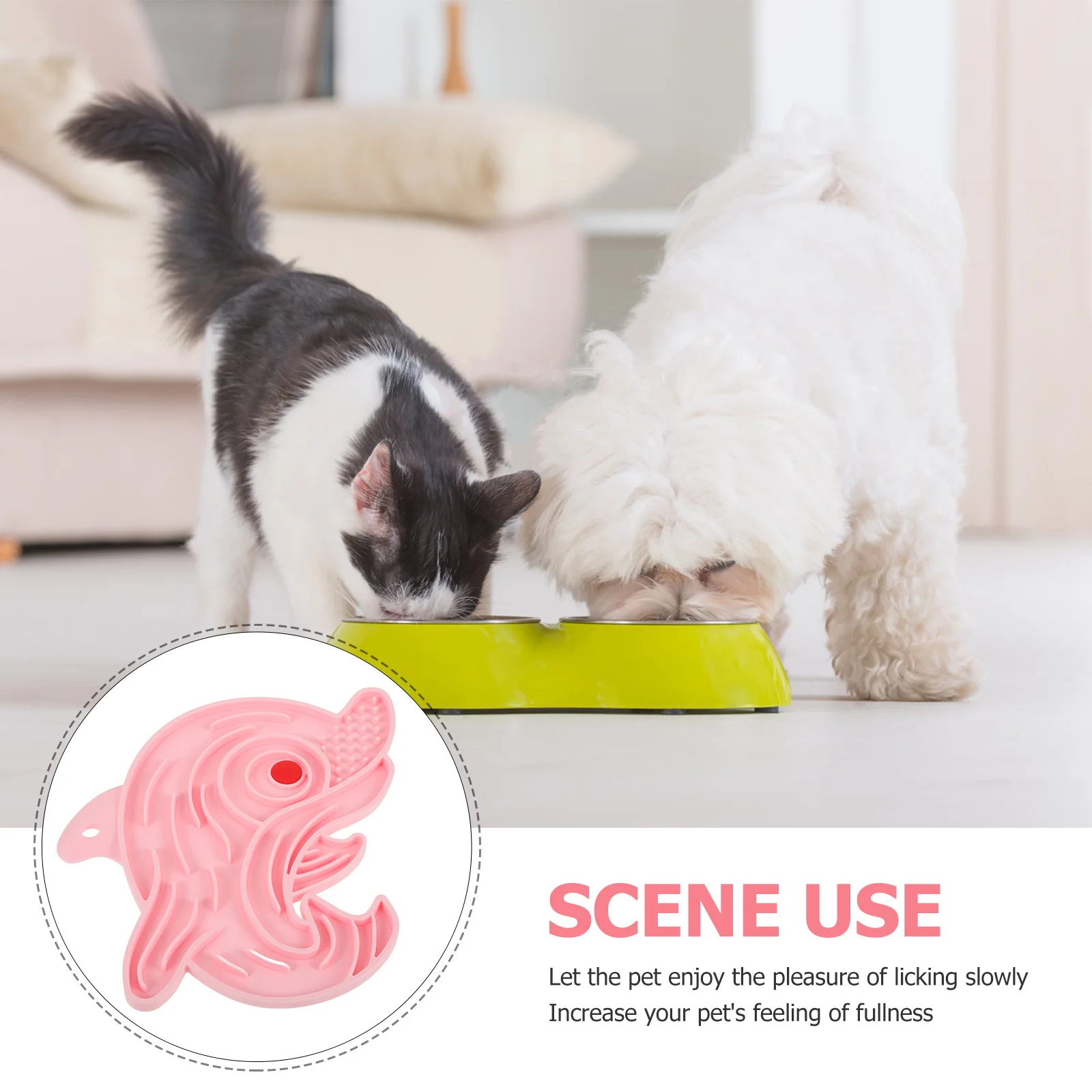 

Silicone Dog Slow Feeder Bowl Dolphin Shaped Large Capacity Pet Feeding Slow Eating Tray Reusable Indoor Food Tray for Dogs Cats