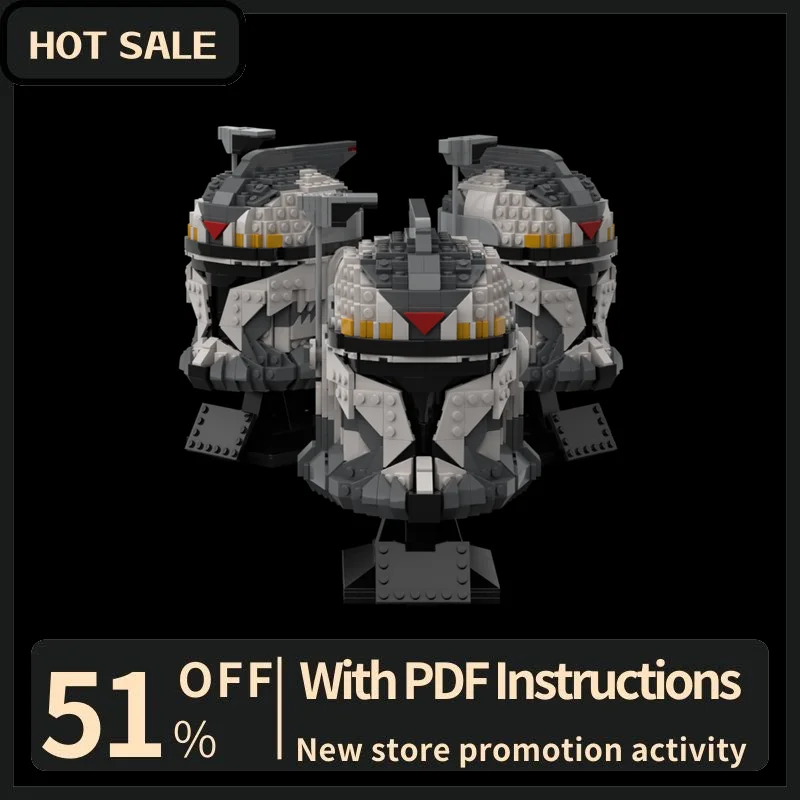 

New 897Pcs Famous Star Battle Movie Moc Commander Helmet Model Building Block Diy Creative Ideas Kid Toy Christmas Birthday Gift