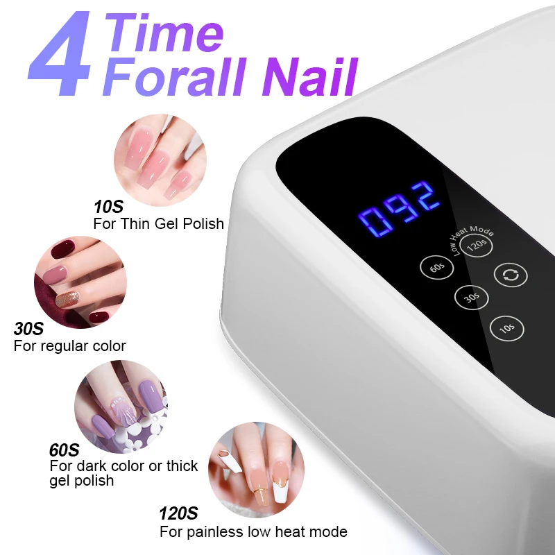 UV LED Drying Nail Lamp 72W Professional Rechargeable LED Nail Lamp For Curing Nails Gel Polish With Auto Sensor Manicure Salon