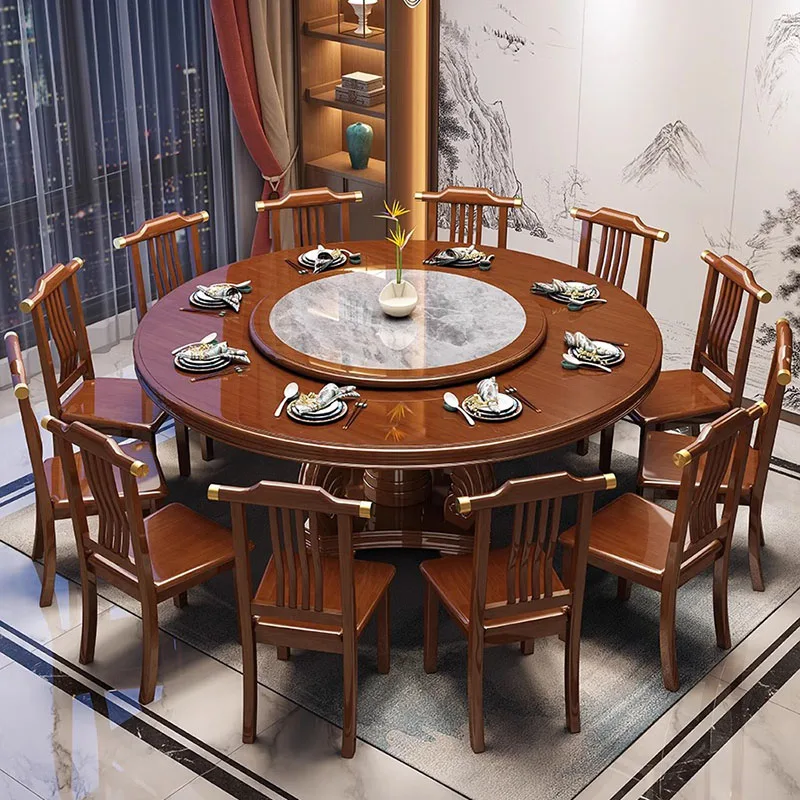 

New Chinese Solid Wood Rock Plate Delicate Dining Table Home Living Room Modern The Jane Mesa Comedor Redonda Round Dining Table