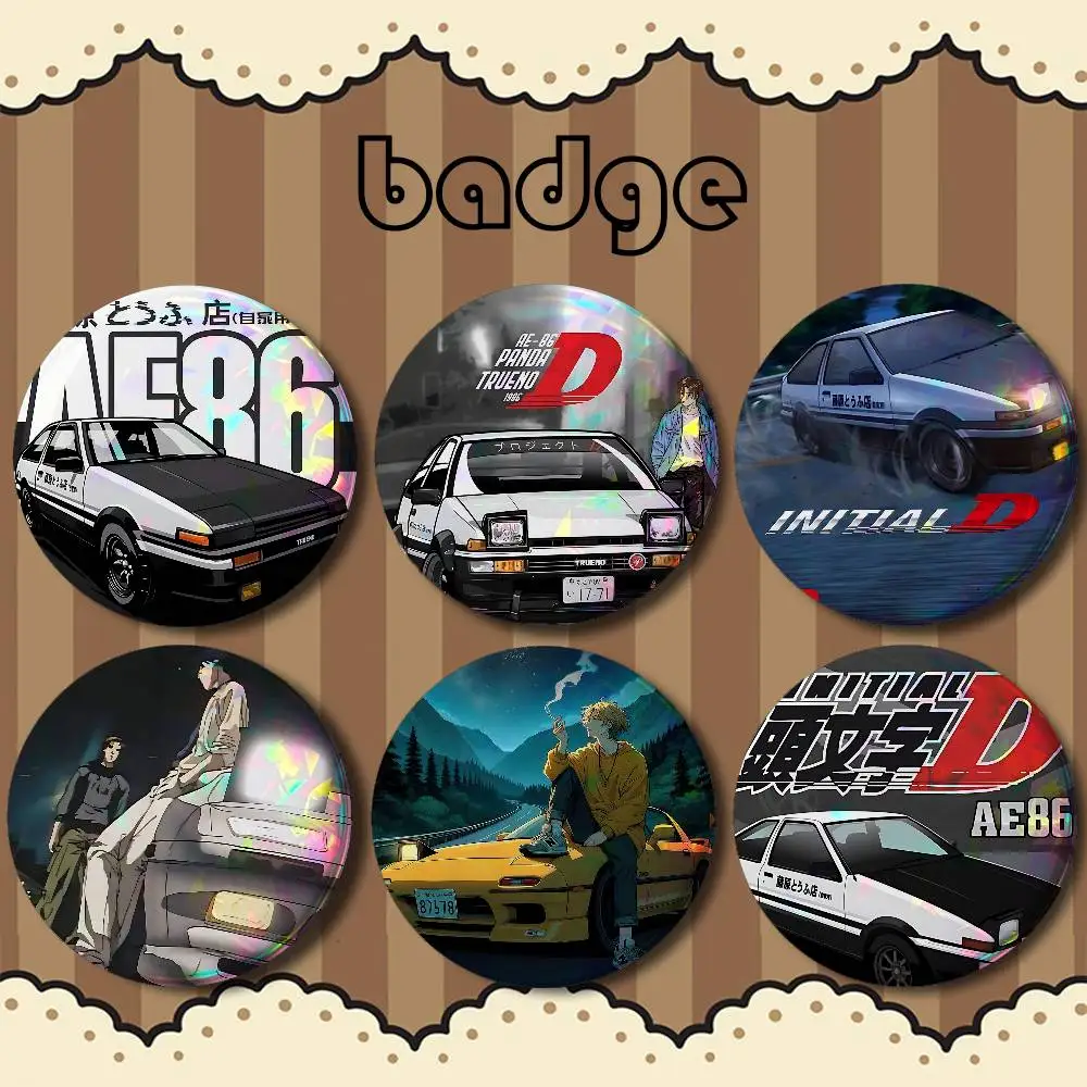 Cartoon I-Initial D Cool For Badge Custom Cartoon Lapel Pin Metal Brooch Badges For Backpack Clothing Decoration