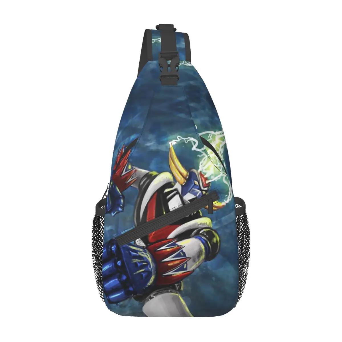 Ufo Robot Grendizer Turin Sling Bag Chest Crossbody Shoulder Backpack Outdoor Hiking Daypacks Mazinger Goldrake Pattern Satchel